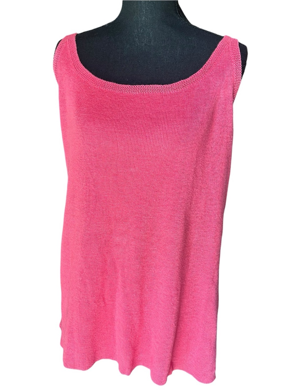 Eileen Fisher Pink Italian Yarn Knit Tank Top XL Minimalist